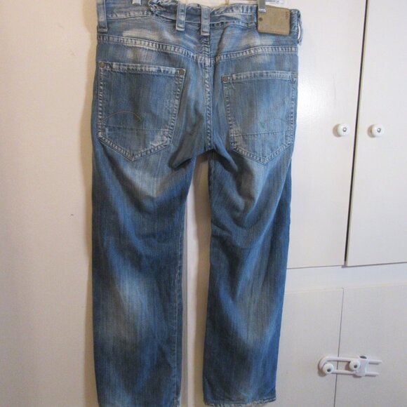 G Star 3301 Jeans Men’s 30x28 Distressed Button Fly 100% Cotton Made in Italy - Picture 6 of 9